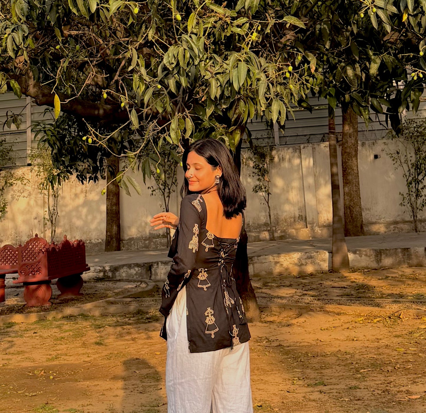 RIMJHIM CORSET KURTI WITH HIGH SLIT