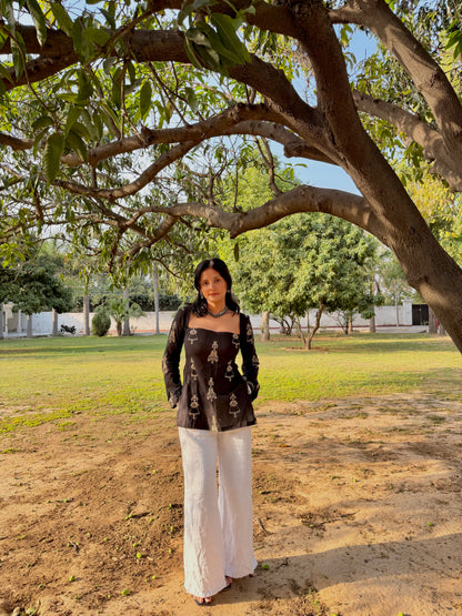 RIMJHIM CORSET KURTI WITH HIGH SLIT