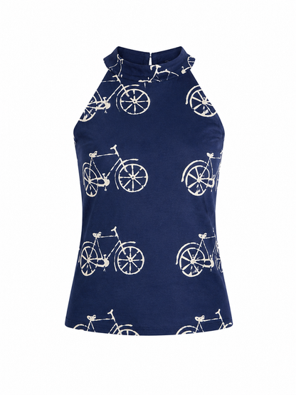 NEELAM HALTER NECK COTTON SHORT KURTI